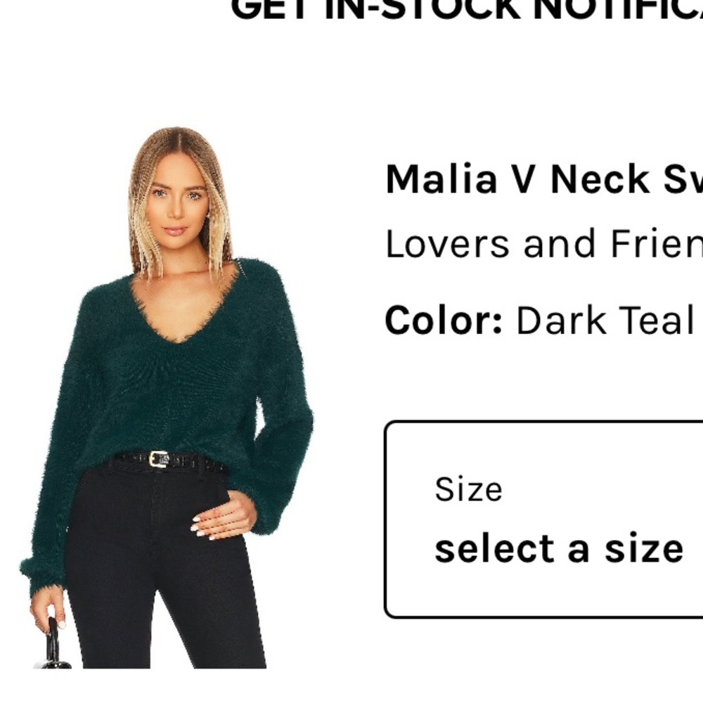 Lover and friends V neck large crop. Color teal. Very soft